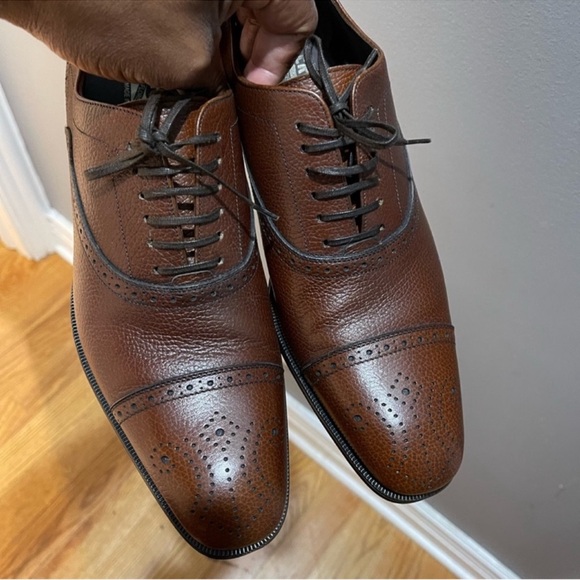 Salvatore Ferragamo Other - Salvatore Ferragamo Brown Pebble Leather Oxfords Sz 8